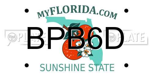 BPB6D Florida License Plate