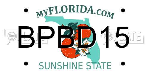 BPBD15 Florida License Plate
