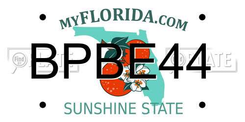 BPBE44 Florida License Plate