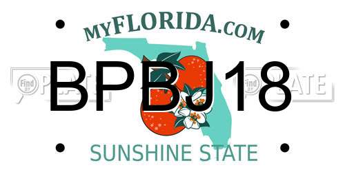 BPBJ18 Florida License Plate