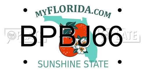 BPBJ66 Florida License Plate
