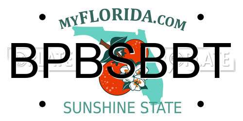 BPBSBBT Florida License Plate