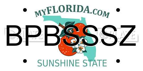 BPBSSSZ Florida License Plate