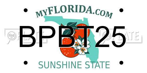 BPBT25 Florida License Plate