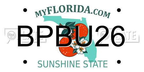 BPBU26 Florida License Plate