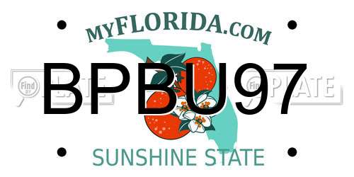 BPBU97 Florida License Plate