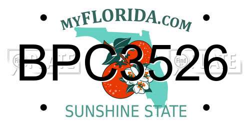 BPC3526 Florida License Plate