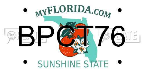 BPCT76 Florida License Plate