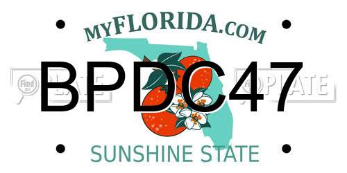 BPDC47 Florida License Plate