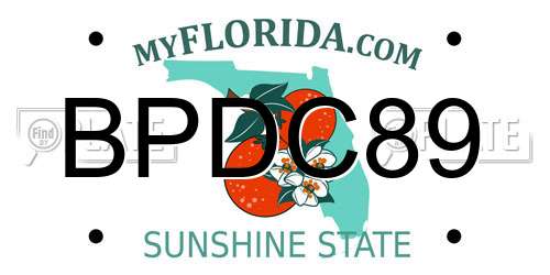 BPDC89 Florida License Plate