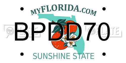 BPDD70 Florida License Plate