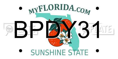 BPDY31 Florida License Plate