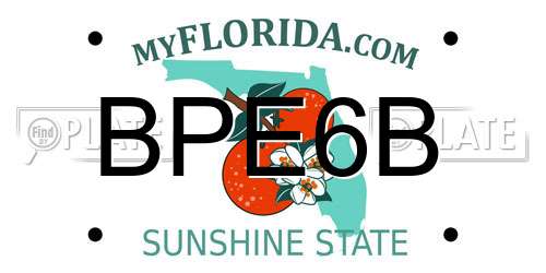 BPE6B Florida License Plate