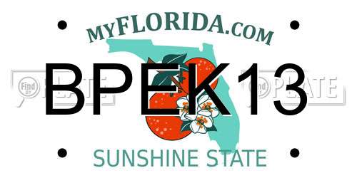 BPEK13 Florida License Plate