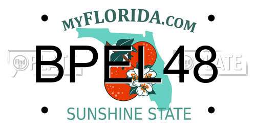 BPEL48 Florida License Plate
