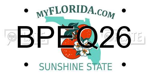 BPEQ26 Florida License Plate