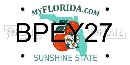 BPEY27 Florida License Plate