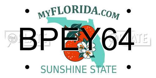 BPEY64 Florida License Plate
