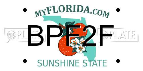 BPF2F Florida License Plate