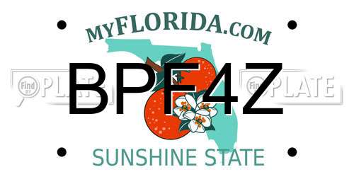 BPF4Z Florida License Plate