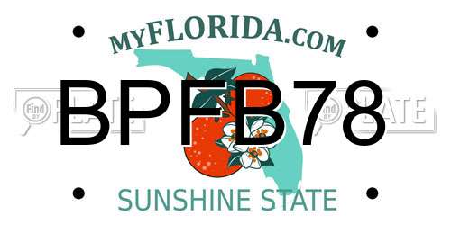BPFB78 Florida License Plate