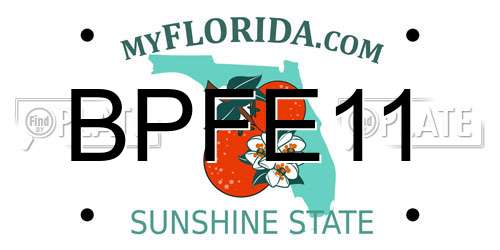 BPFE11 Florida License Plate