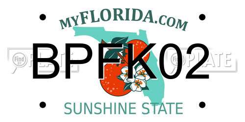 BPFK02 Florida License Plate