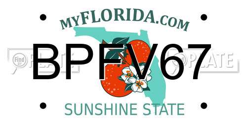 BPFV67 Florida License Plate