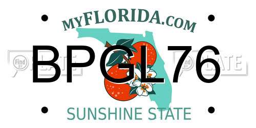 BPGL76 Florida License Plate