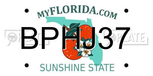 BPHJ37 Florida License Plate