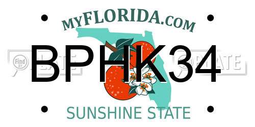 BPHK34 Florida License Plate
