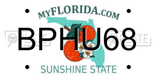 BPHU68 Florida License Plate