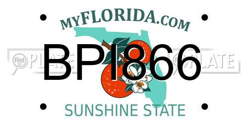 BPI866 Florida License Plate