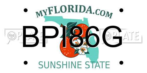 BPI86G Florida License Plate