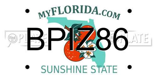BPIZ86 Florida License Plate
