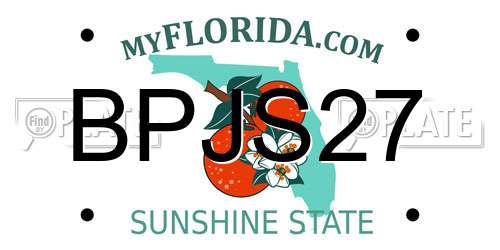 BPJS27 Florida License Plate