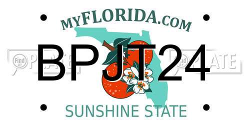 BPJT24 Florida License Plate