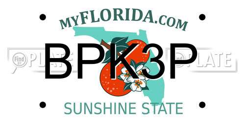 BPK3P Florida License Plate