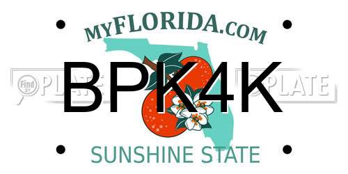 BPK4K Florida License Plate