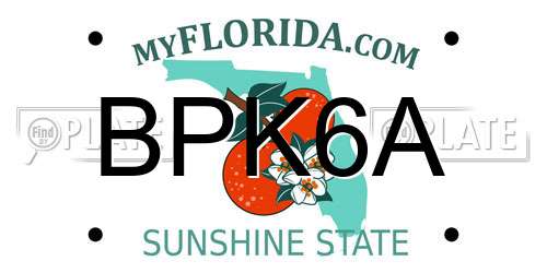 BPK6A Florida License Plate