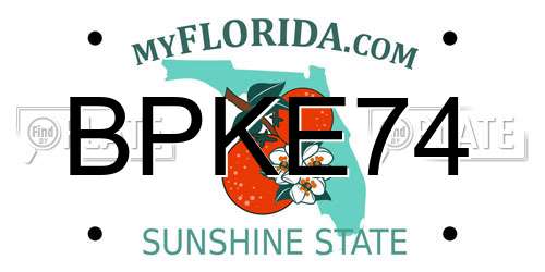 BPKE74 Florida License Plate