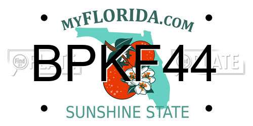 BPKF44 Florida License Plate