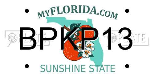 BPKP13 Florida License Plate