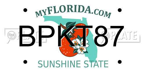 BPKT87 Florida License Plate