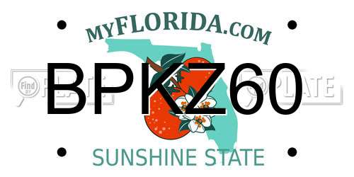 BPKZ60 Florida License Plate