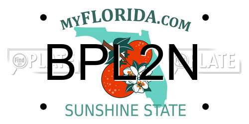 BPL2N Florida License Plate