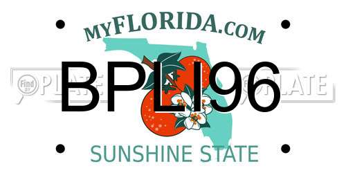 BPLI96 Florida License Plate