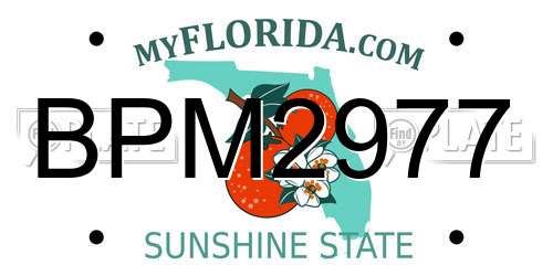 BPM2977 Florida License Plate