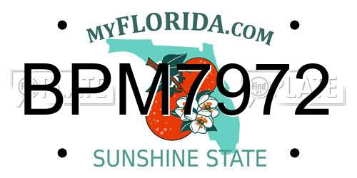 BPM7972 Florida License Plate