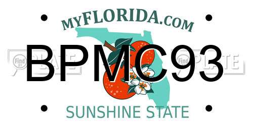 BPMC93 Florida License Plate